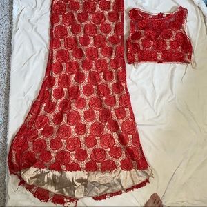 JOVANI crochet two piece dress